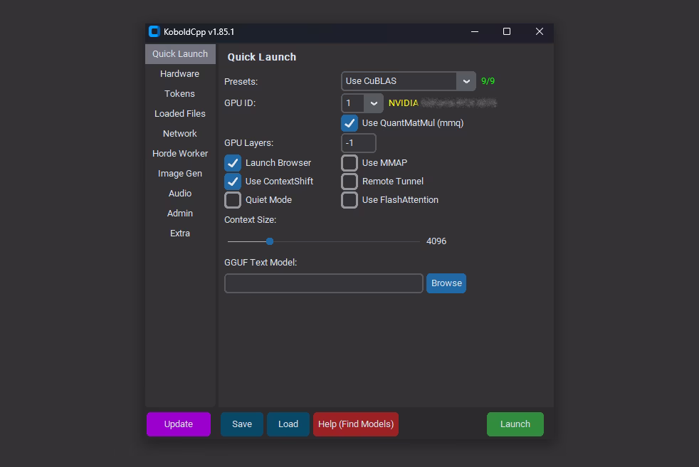 KoboldCPP - Start GUI