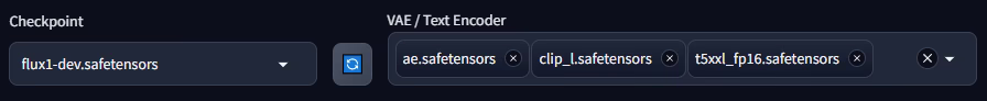 Меню загрузки VAE & Text Encoder